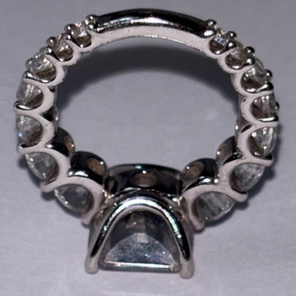 Platinum Clad® 925 Sterling Silver Cushion Cut CZ Engagement Ring Size 4 - Picture 5 of 14